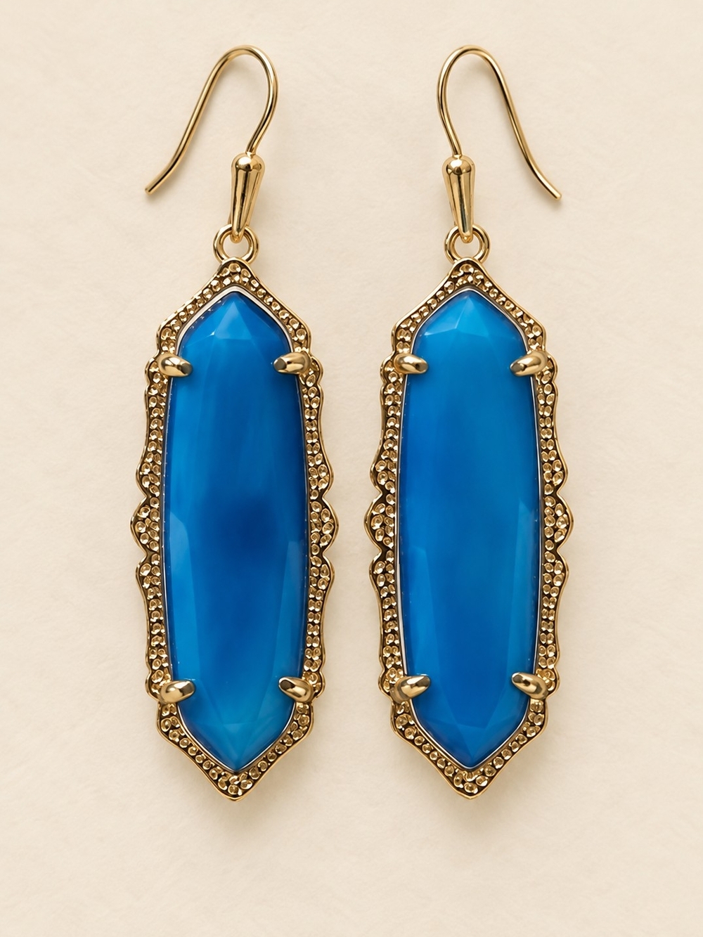 Kendra Scott Bright Blue  Drop Earrings in Gold